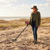 Bosphorus Dedektör Minelab Vanquish 540 Pro Pack metal detector control unit with red display and black buttons.